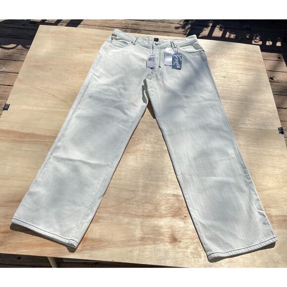 VINTAGE ENYCE Clothing Jeans Straight Denim Pants Men's Beige SIZE 36‎ HONGKONG - Picture 1 of 9